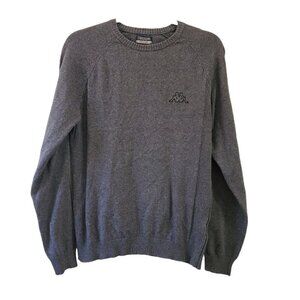 Kappa Sweater Mens Medium‎ Gray Crew Neck Long Sleeve Embroidered Logo Pullover